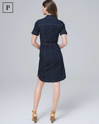 Petite Denim Zip-Front Shirt Dress click to view larger image.