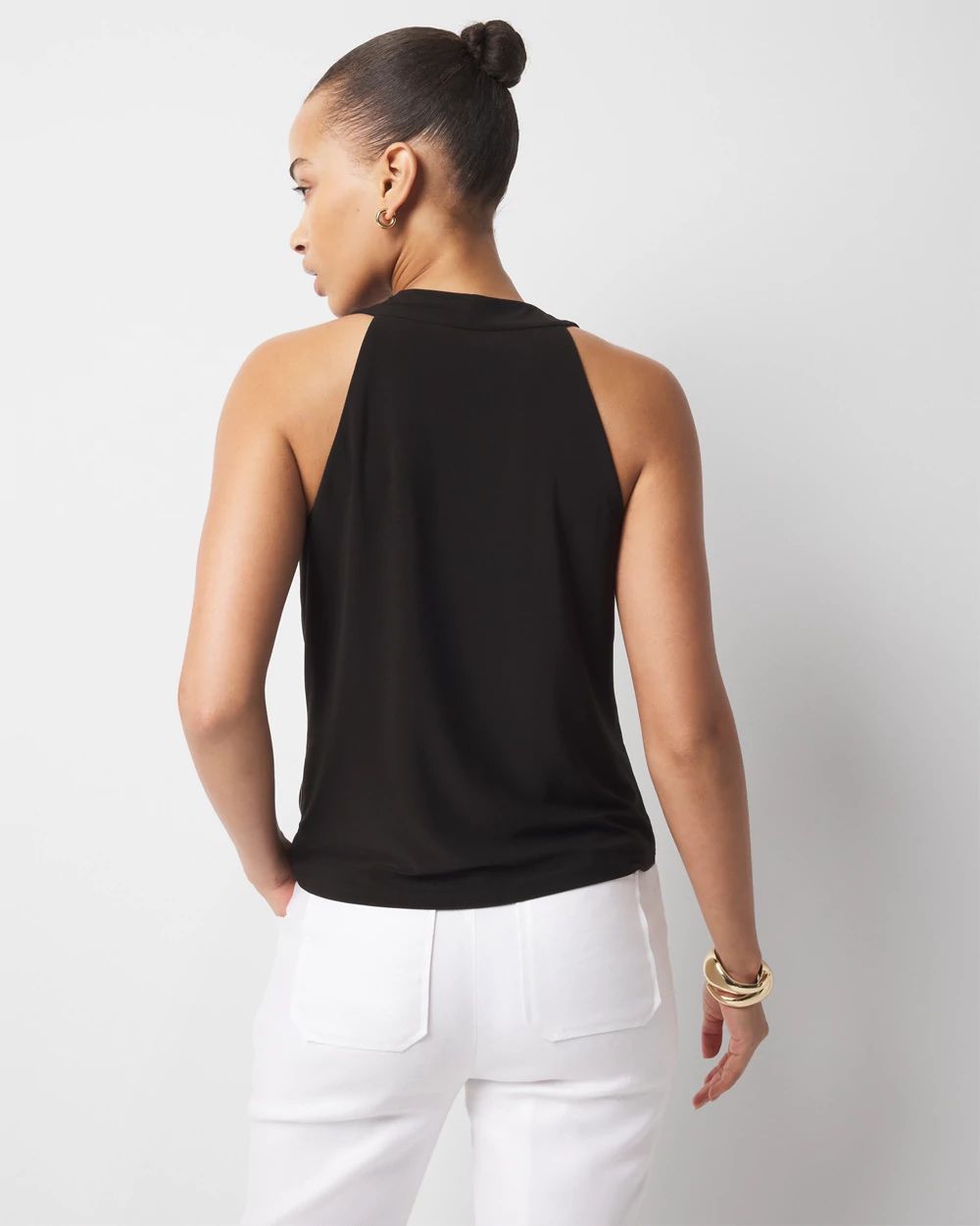 Hardware Detail Cowl Neck Jersey Tank click to view larger image.
