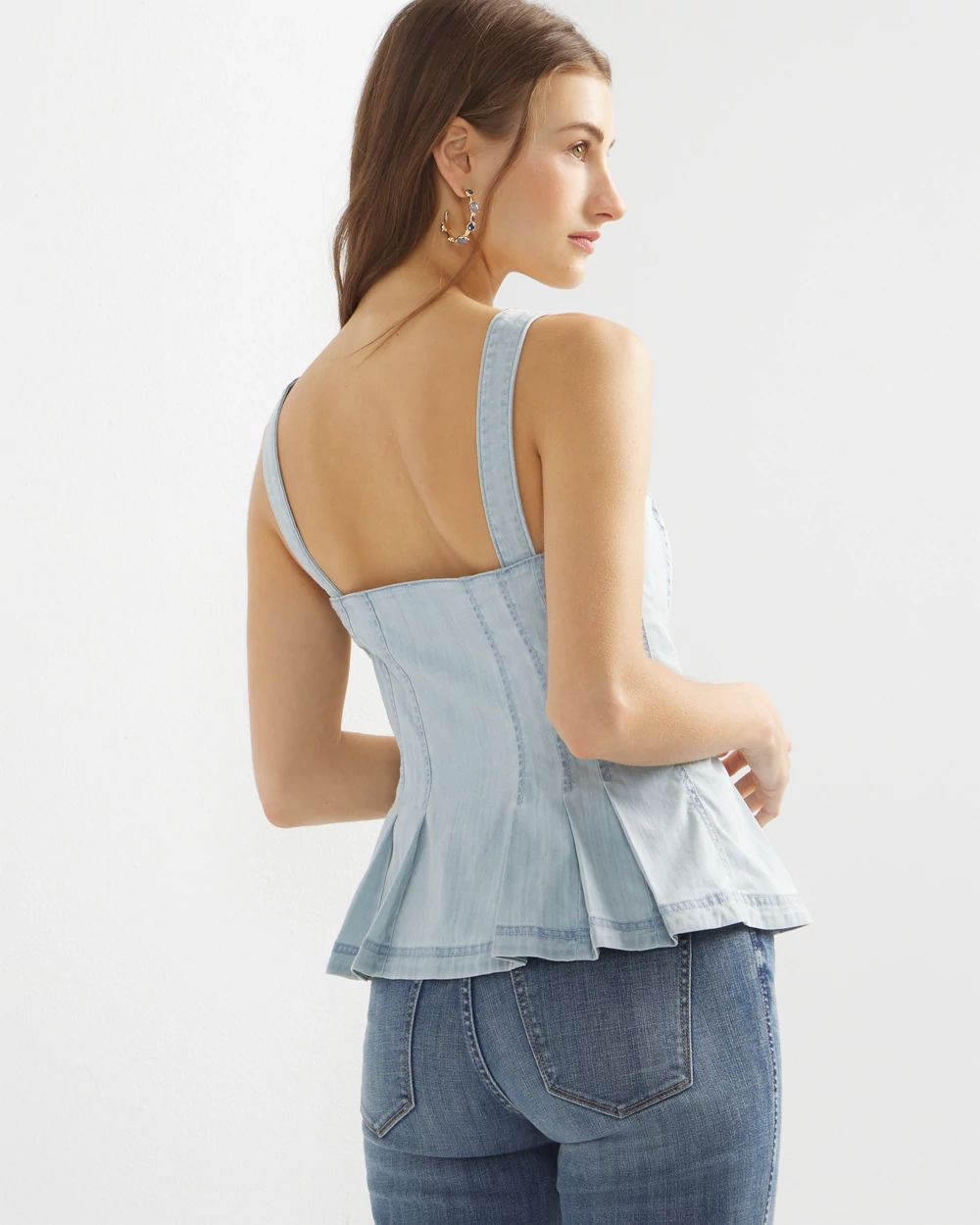 Denim Peplum Top