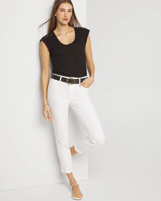 Lace-Up Shoulder Scoop Tee click to view larger image.