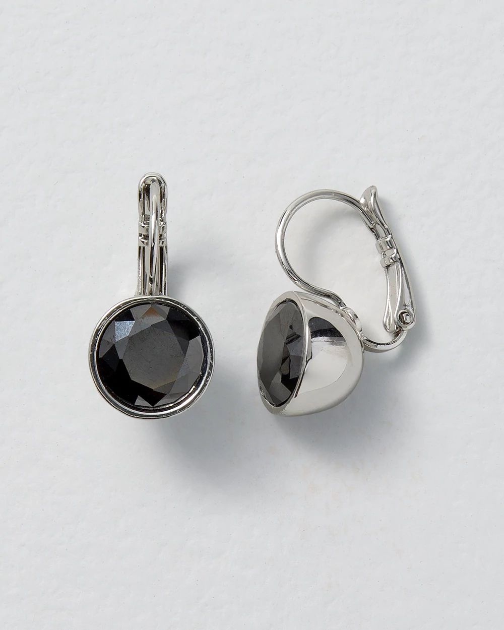 Jet Black Cubic Zirconia Drop Earrings click to view larger image.