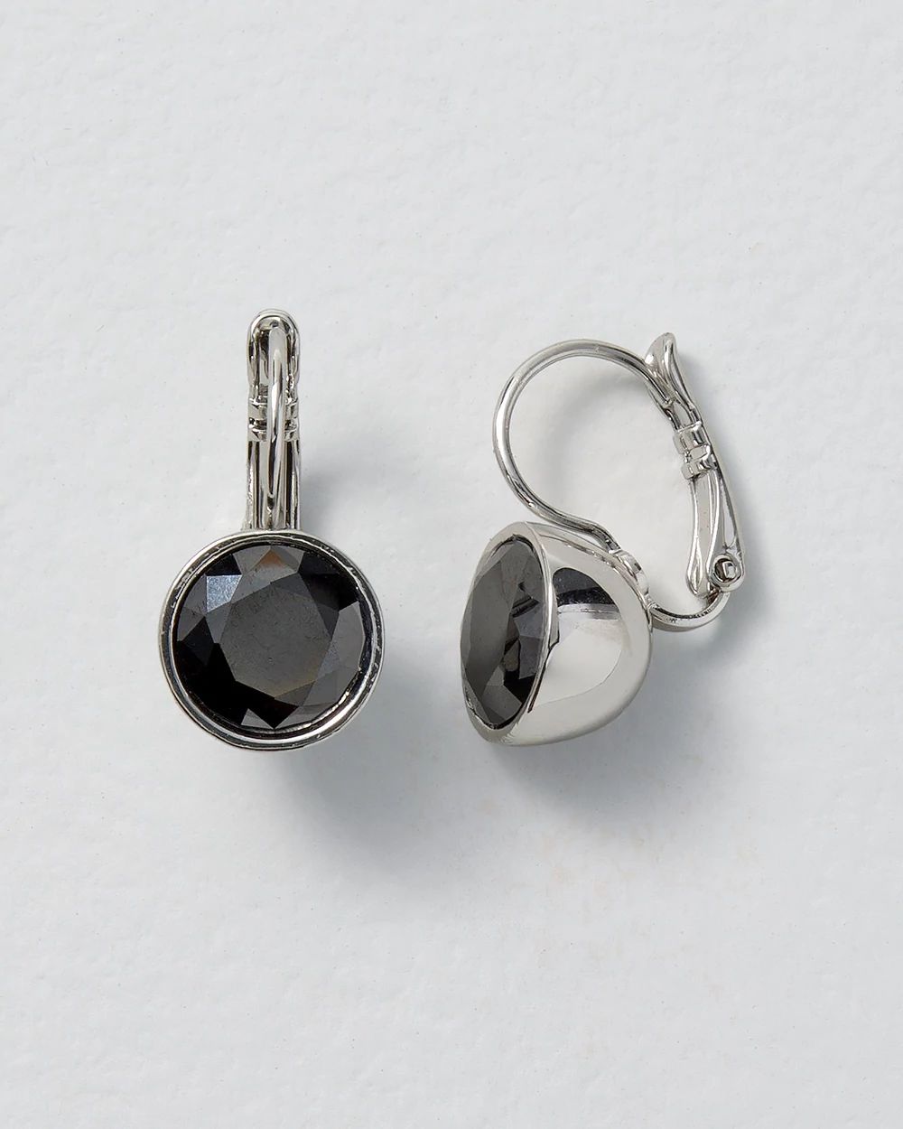 Jet Black Cubic Zirconia Drop Earrings