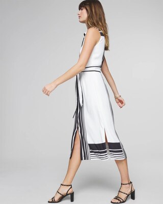 Belted Sleeveless Shirt Dress