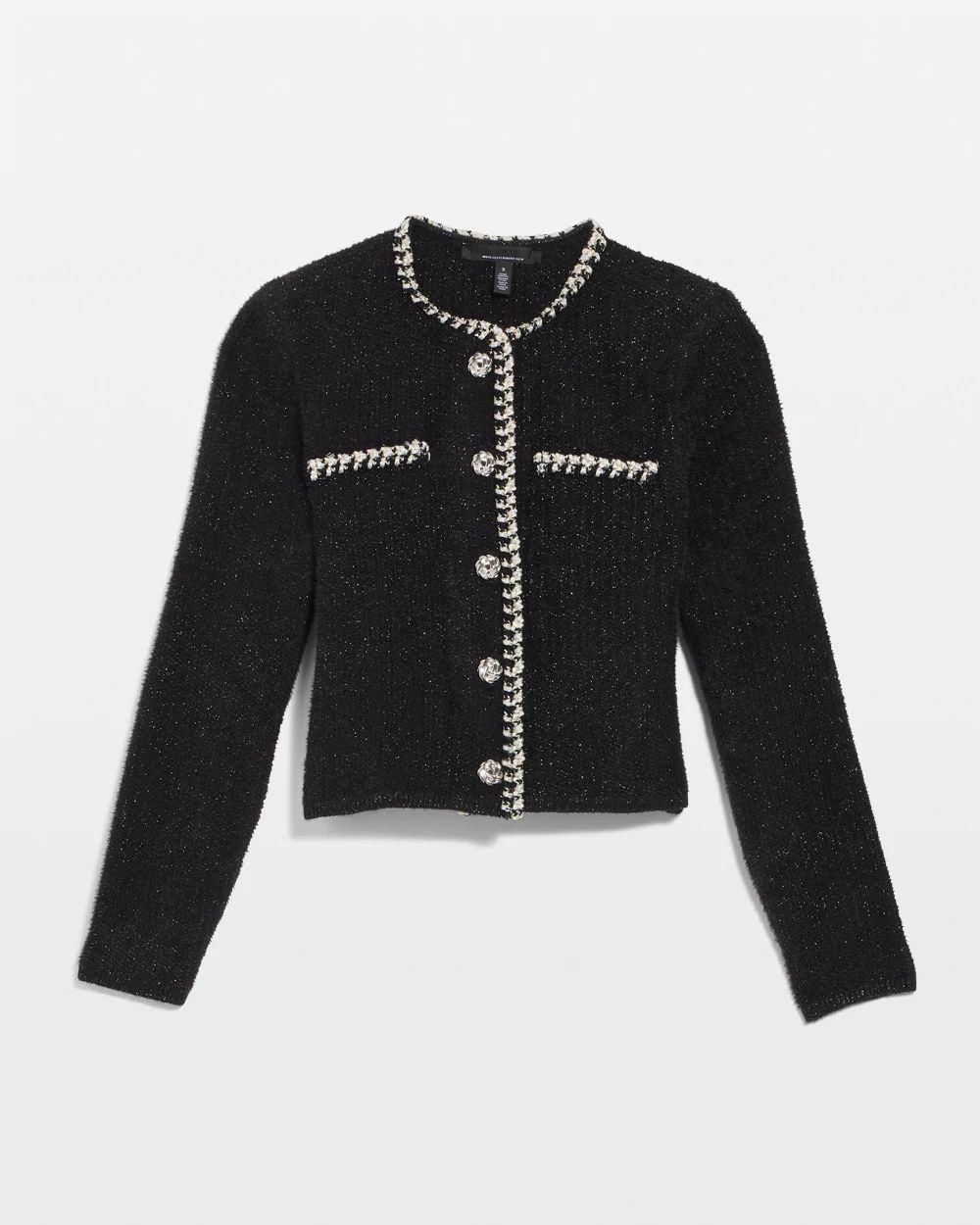 Black and White Tweed Sweater Jacket click to view larger image.