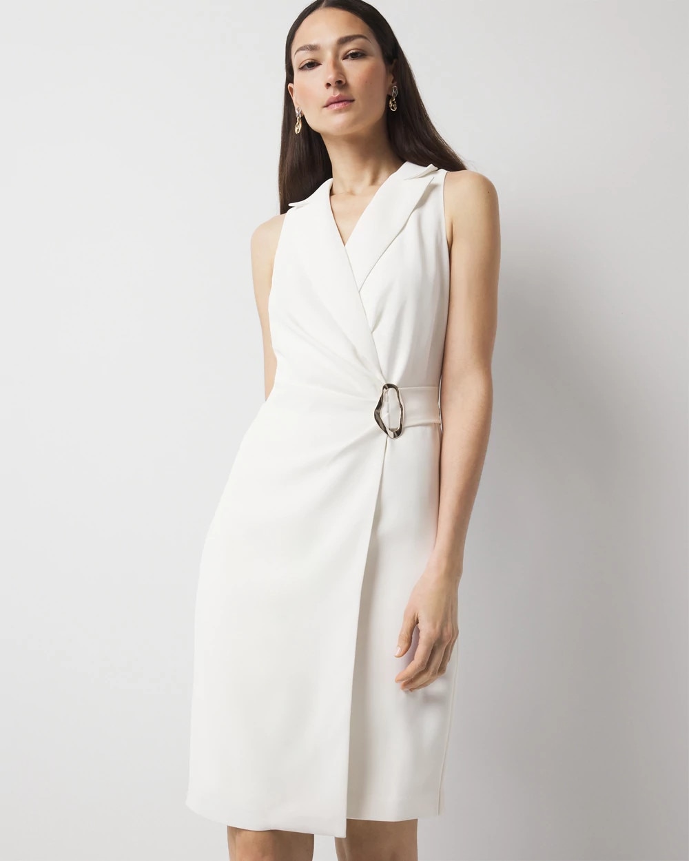formal wrap dress mini Satin Cocktail Belt Long Sleeve Shirt Mini Dress