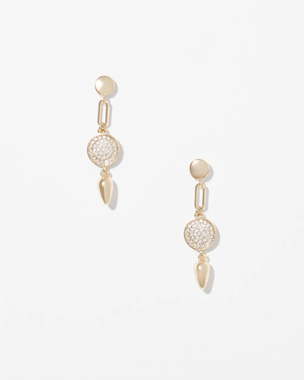 Gold Crystal Linear Drop Earrings