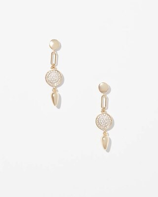 Gold Crystal Linear Drop Earrings