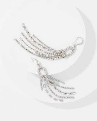 Rhinestone Fringe Drop Earrings click to view larger image.