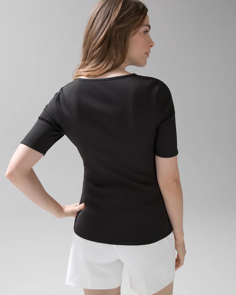 WHBM® FORME Rib Short-Sleeve Top