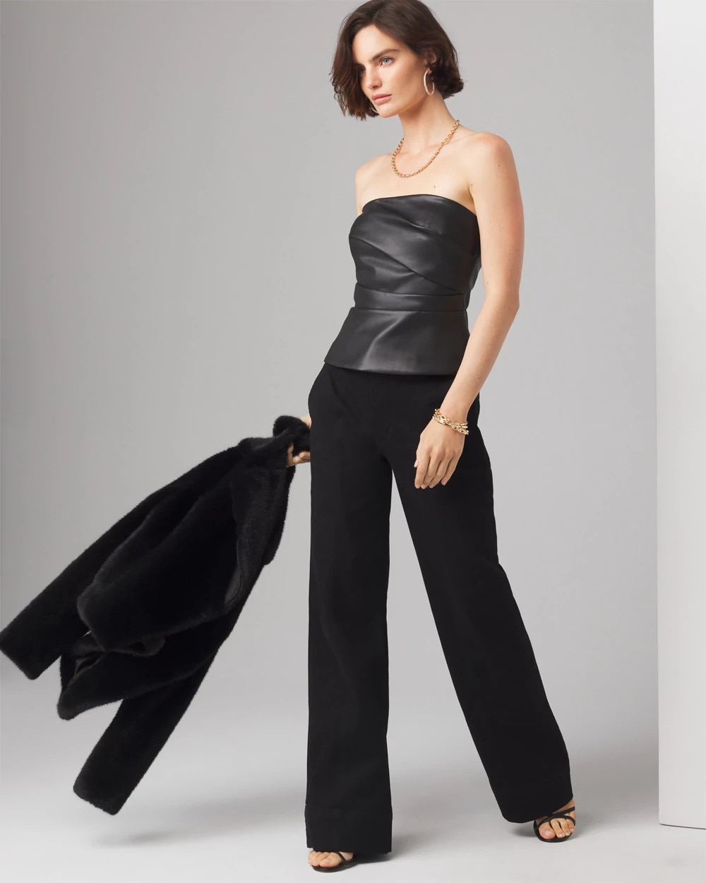 Faux Leather Bustier