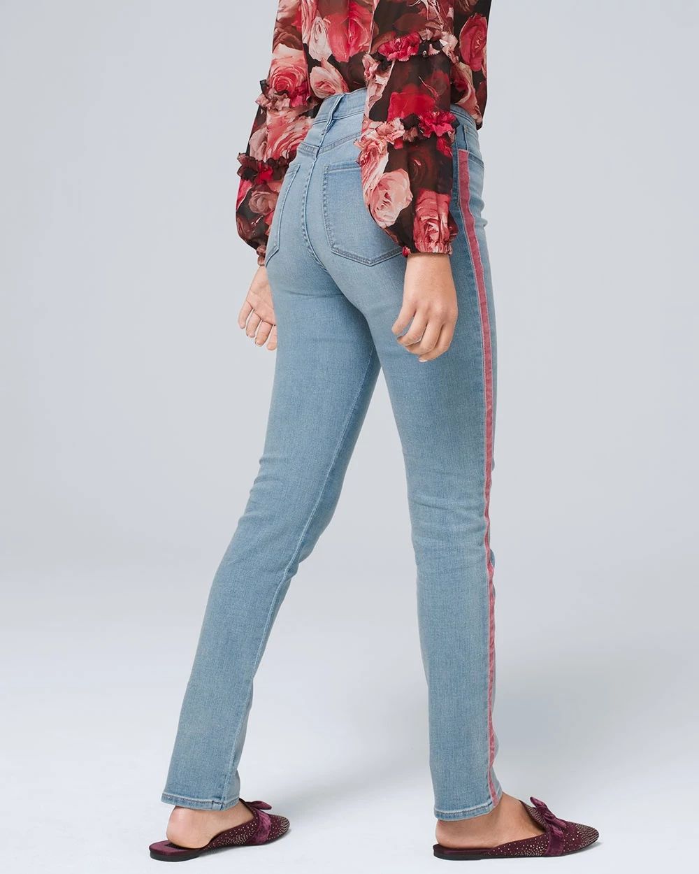 Curvy-Fit High-Rise Everyday Soft Denim™ Slim Ankle Jeans With Piping Detail
