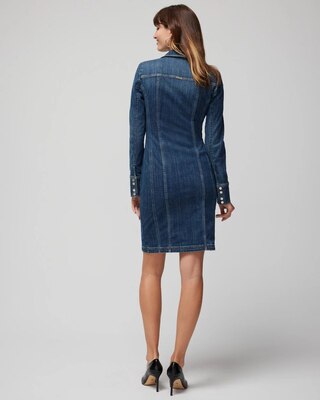 Long-Sleeve Denim Shacket Dress