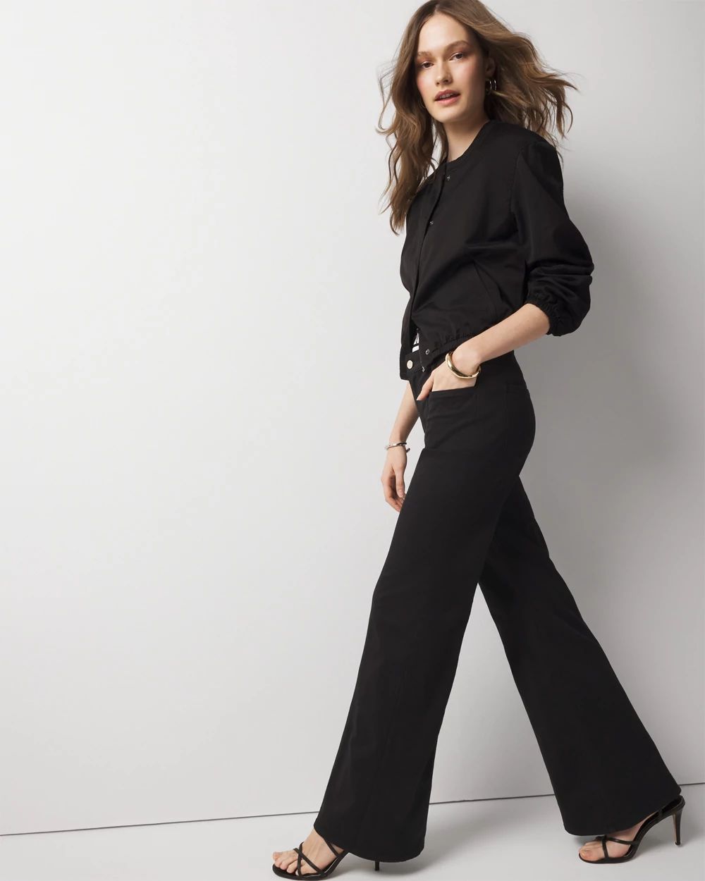 High-Rise Pret Double Pocket Wide-Leg Pant