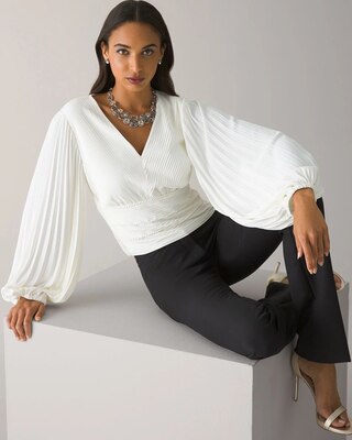 Pintucked Banded Bottom Blouse