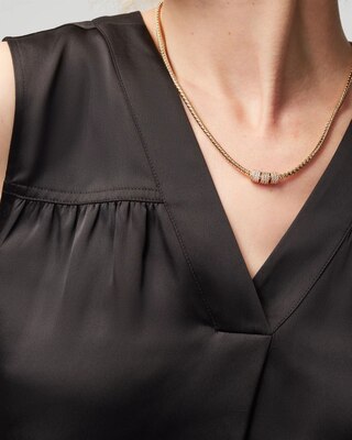 Sleeveless Topstitch Shell Top