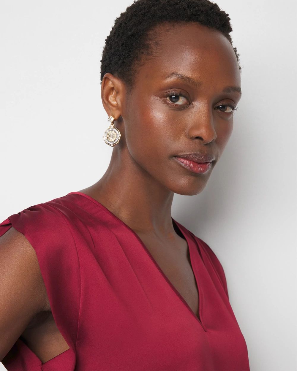 Petite Ruched Shoulder Shell Top click to view larger image.