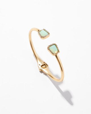 Gold Pave Stone Hinge Cuff