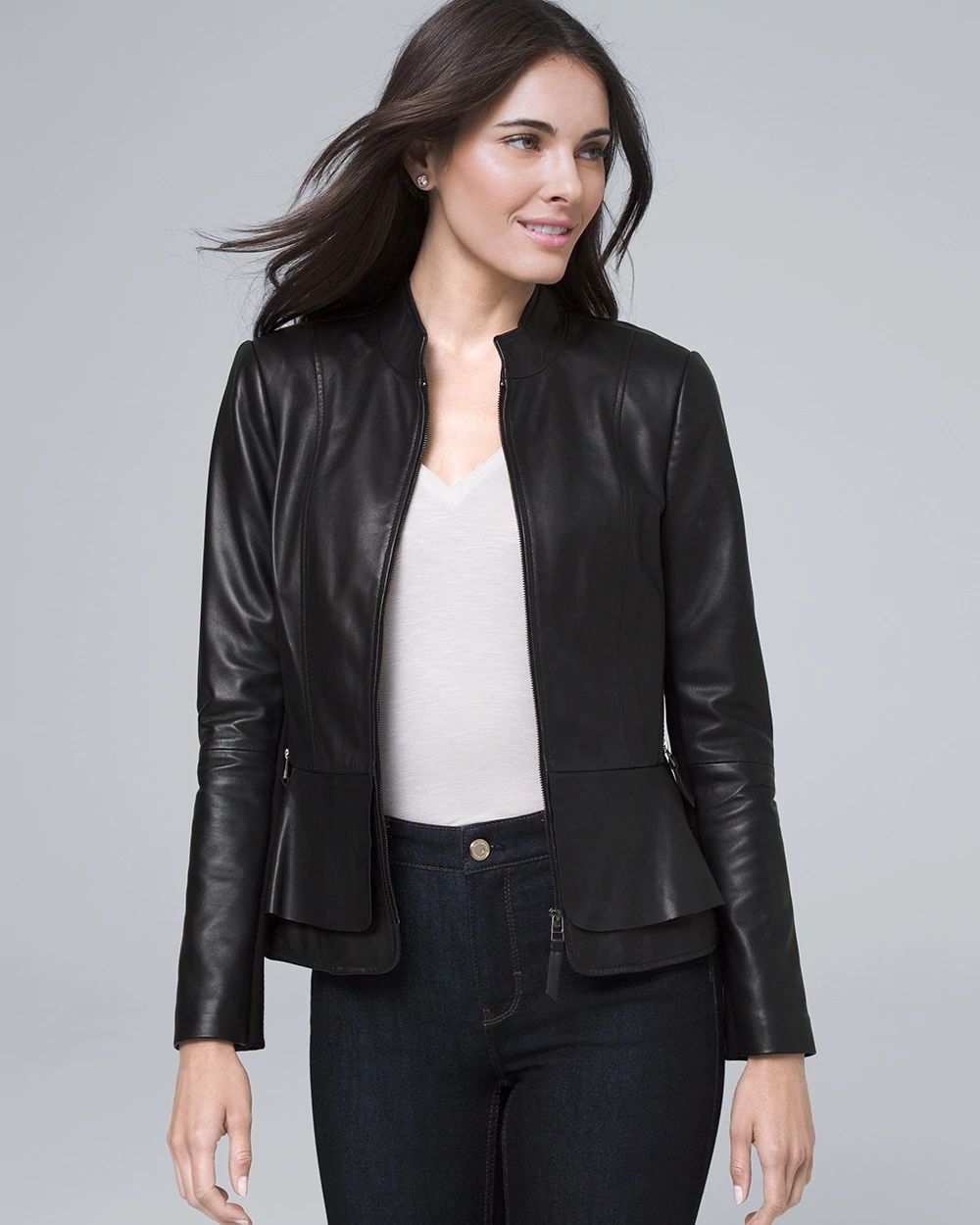 Leather Peplum Jacket