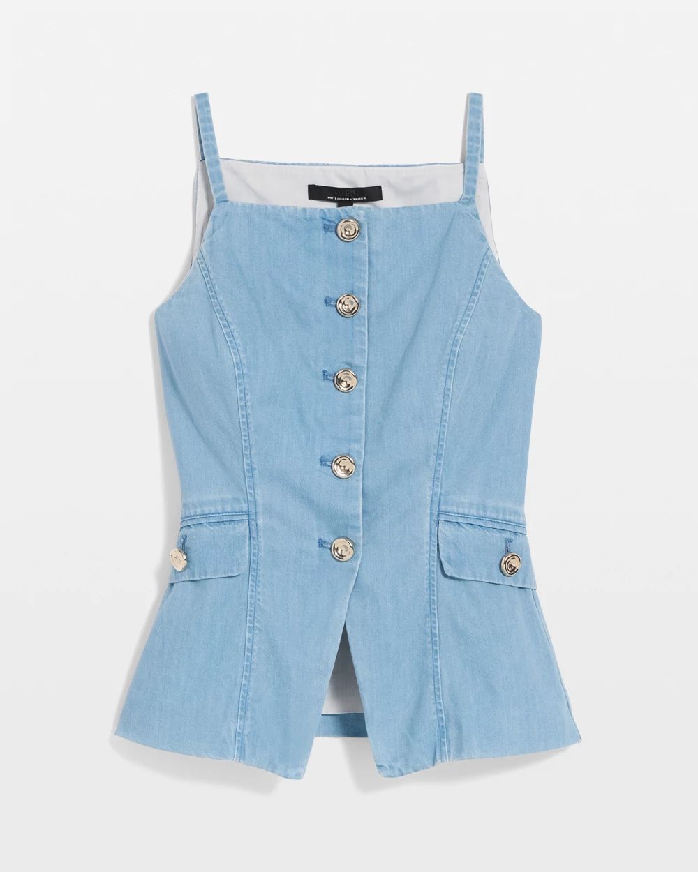Featherweight Denim Longline Vest click to view larger image.