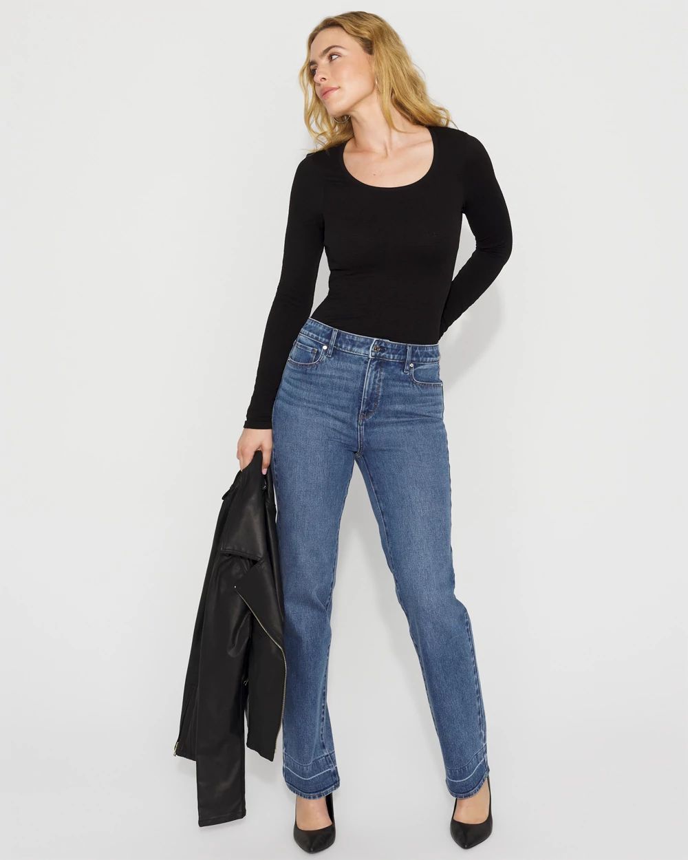 WHBM FORME™ All Ways Stretch Jacquard Scoop Neck Tee
