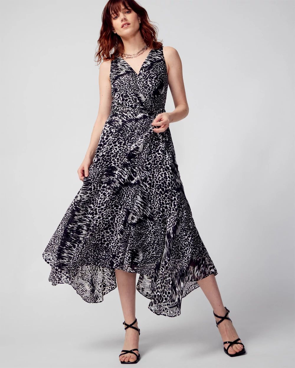 Animal Print Burnout Midi Dress