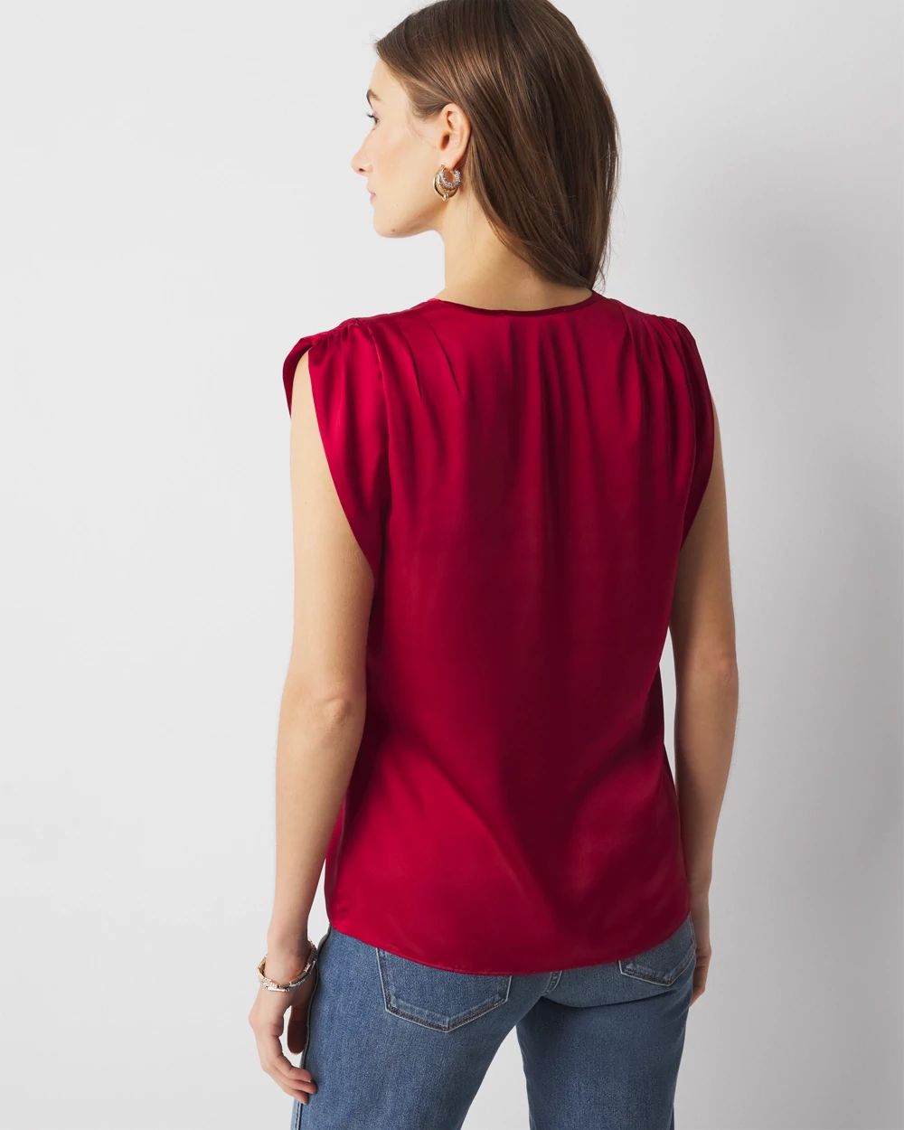 Petite Ruched Shoulder Shell Top click to view larger image.