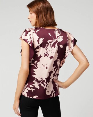 Flutter-Sleeve V-Neck Top click to view larger image.