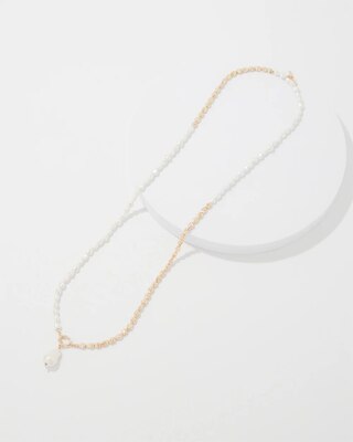 Gold + Pearl Convertible Pendant click to view larger image.