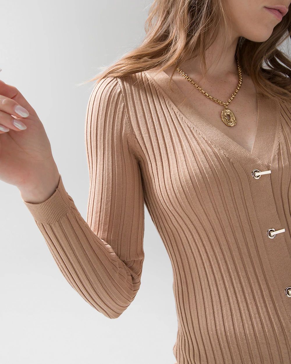 Long-Sleeve Rib Cardigan