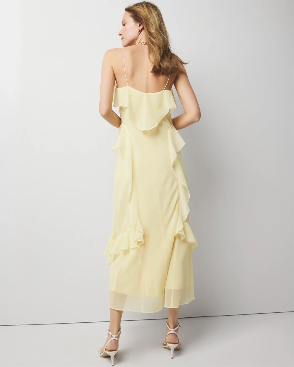 Chiffon Ruffle Slip Dress