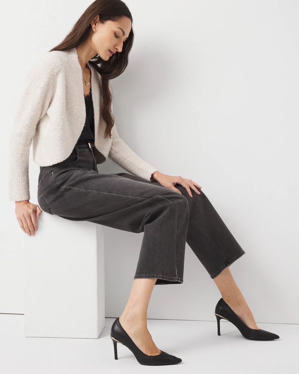 Metallic Bouclé Cocoon Sweater