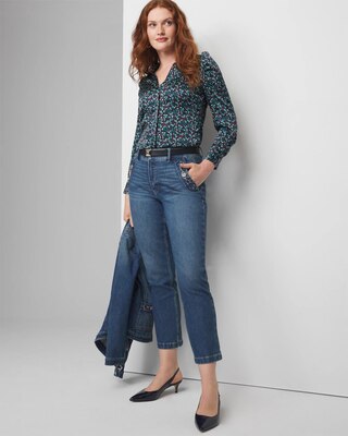 High-Rise Sculpt Horsebit Straight-Leg Jeans