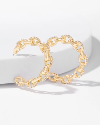 Gold Pavé Hoop Earrings