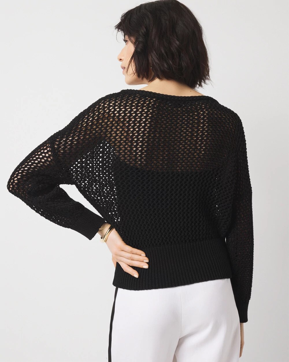 Pointelle Open Stitch Pullover