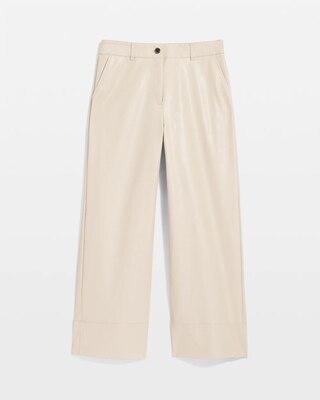 Faux Leather Wide Leg Crop Pant click to view larger image.