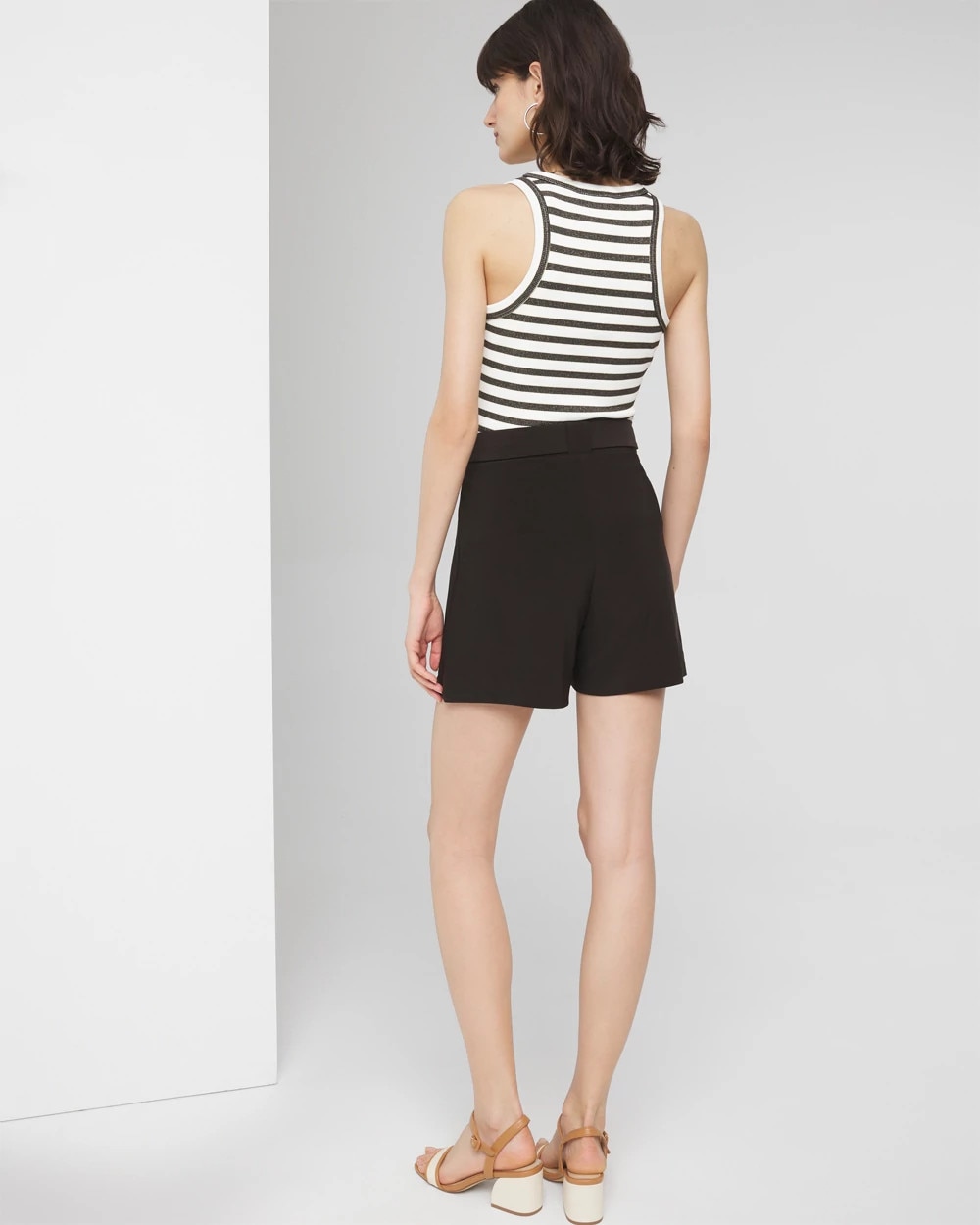 Pleated Matte Jersey Shorts