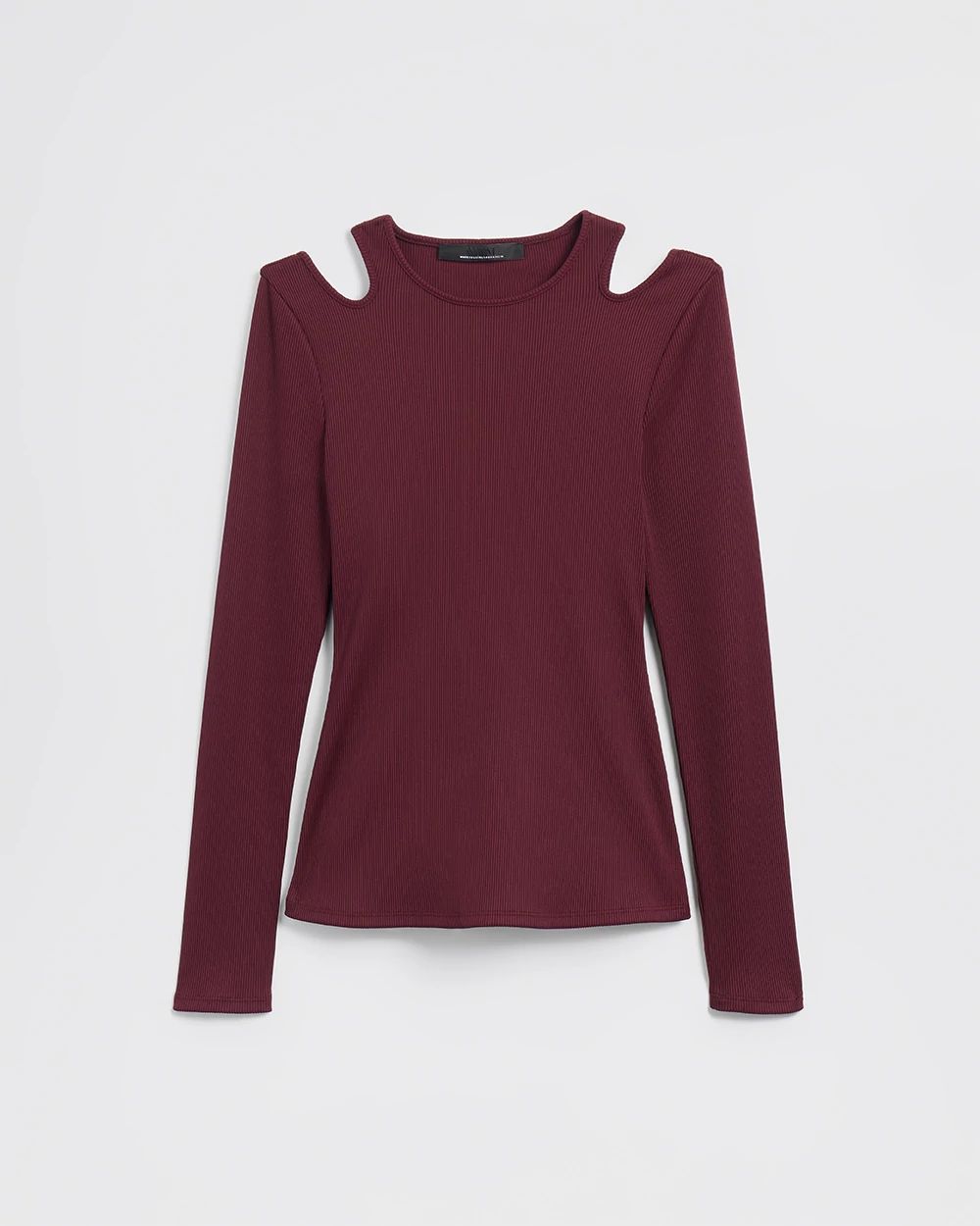 WHBM® FORME Long Sleeve Cutout Ribbed Top