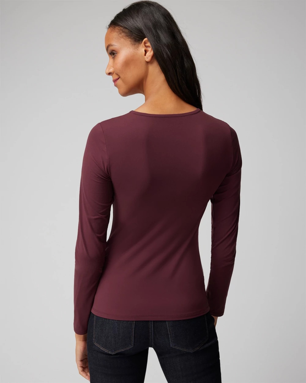 WHBM® FORME Long Sleeve Mesh Top