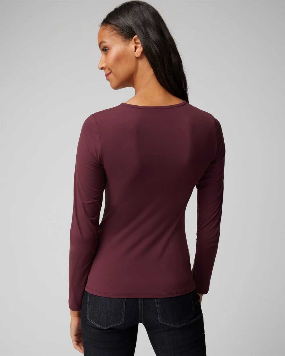 WHBM® FORME Long Sleeve Mesh Top click to view larger image.