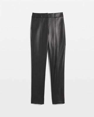 High-Rise Slim Faux Leather Trousers click to view larger image.