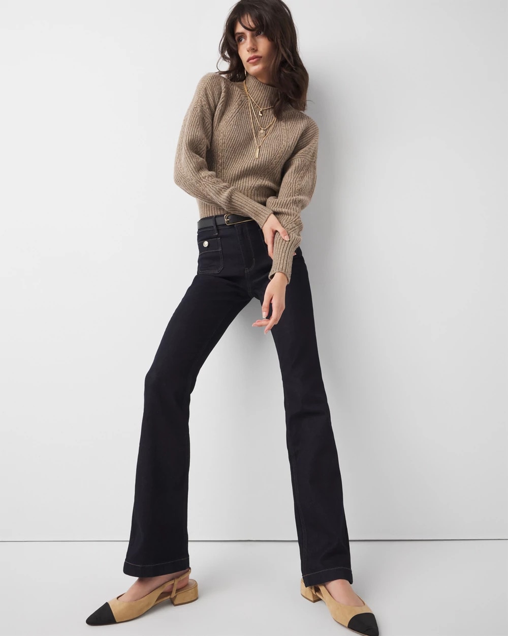 High-Rise Patch Pocket Bootcut Jeans - image 5