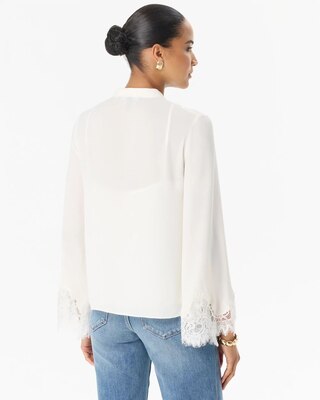 Lace Detail Crepe Shirt click to view larger image.