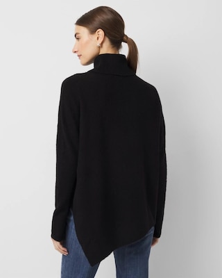 Asymmetrical Hem Turtleneck Sweater click to view larger image.