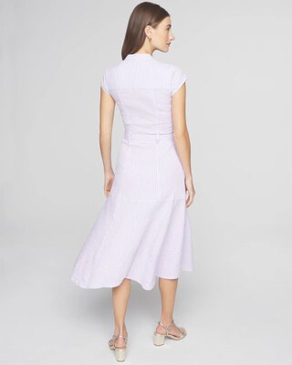 Seersucker Utility Midi Dress