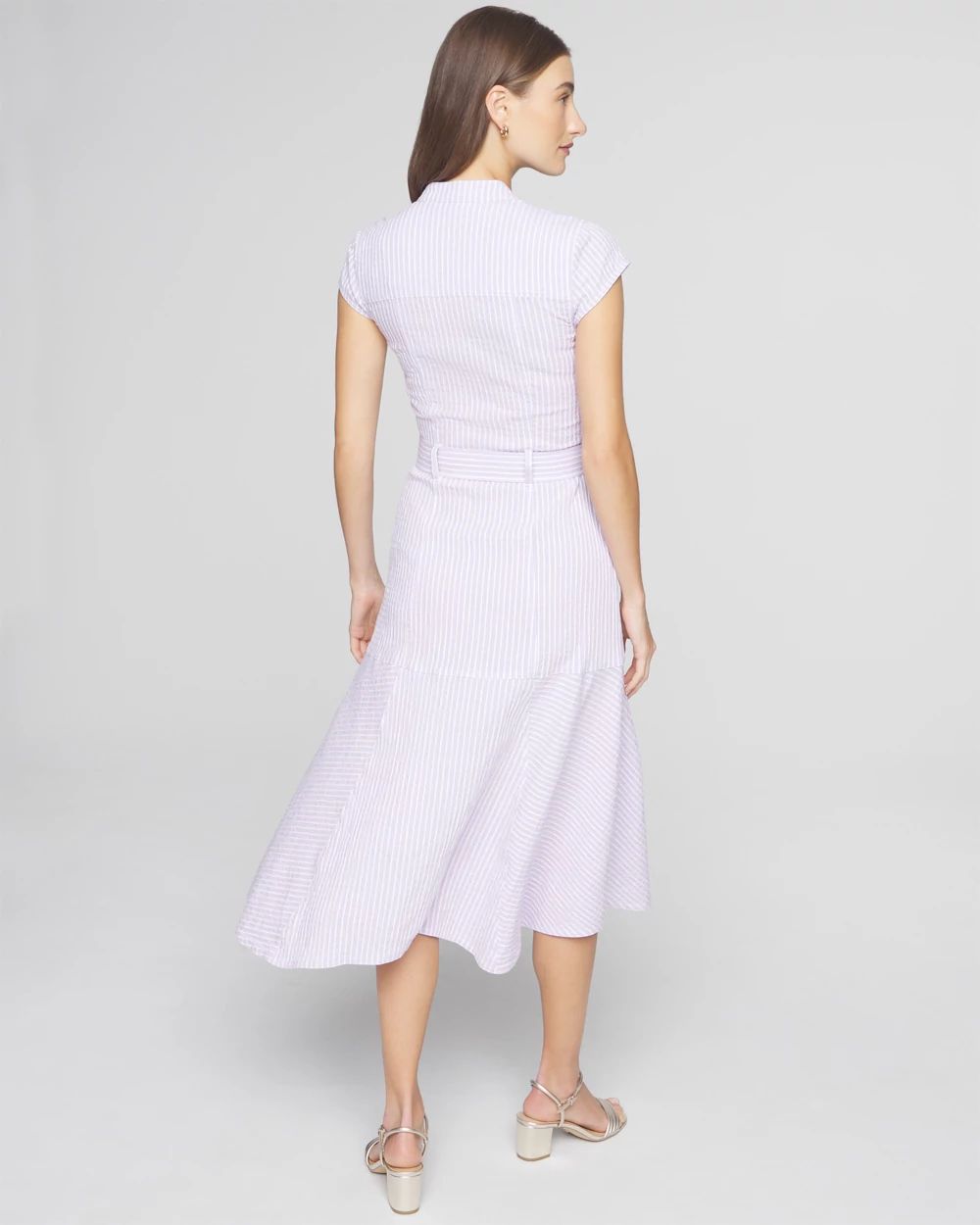 Seersucker Utility Midi Dress