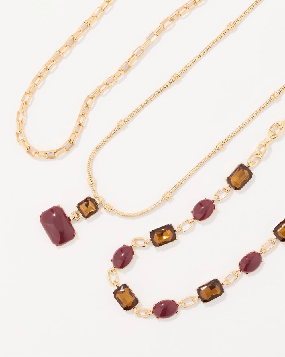 Mixed Stone Convertible Necklace click to view larger image.