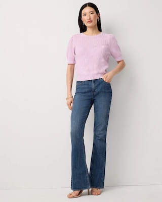 Novelty Stitch Puff Sleeve Pullover click to view larger image.