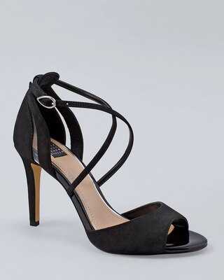 Suede & PVC Strappy High Heels