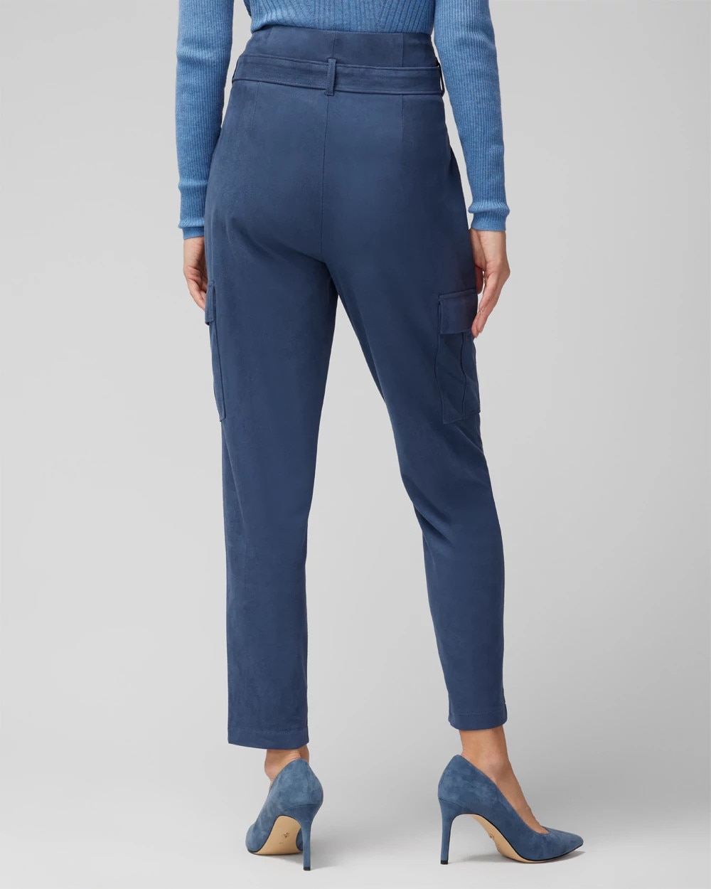 Ultra-Suede Paperbag Tapered Ankle Pant