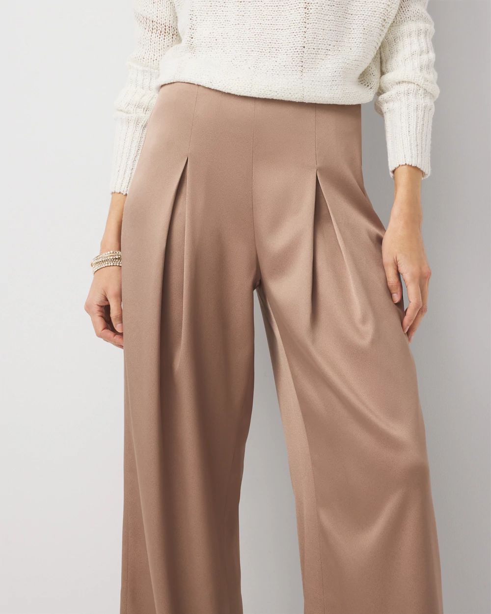 Satin Wide Leg Pant click to view larger image.